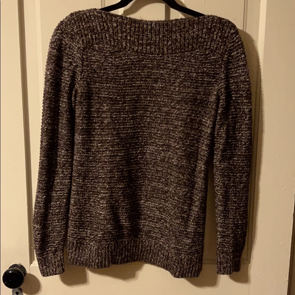 Boat neck brown sparkly sweater